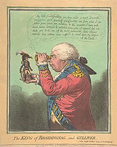 The King of Brobdingnag and Gulliver at Gulliver's Travels, by James Gillray (restored by Crisco 1492)