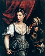 Fede Galizia, Judith with the Head of Holofernes, 1596. The figure of Judith is believed to be a self-portrait.