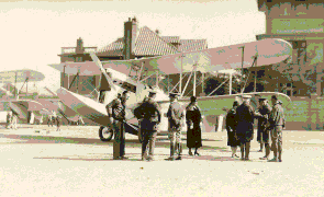 Major General Lewis inspects aircraft at Hsin Ho Airfield during Tianjin inspection in 1927 - Image courtesy of chinamarine.org