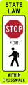 R1-6c In-street school crossing (within crosswalk)