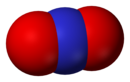 Il modello 3D a sfere Van der Waals del catione nitronio