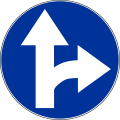 Turn right or drive straight