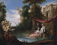 Comedians by a Fountain, ca. 1735, Royal Collection