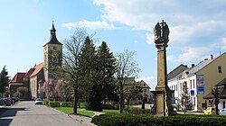 Town square with Church of Saint Nicholas