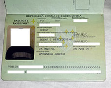 Republic of Bosnia and Herzegovina passport (ID page)