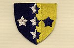 Southern Command Royal Army Service Corps (second pattern) (Vertical blue/yellow halves with white and blue stars)