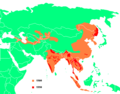 موطن الببور في عام 1900 و 1990.