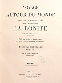 Cover page of account of the voyage of the Bonite