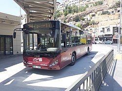 A bus at the Jordan Museum Terminal