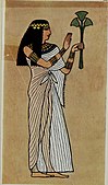 Illustration of a Goddess from Ancient Egyptian, Assyrian, and Persian costumes and decorations