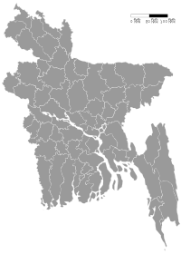 Districts of Bangladesh shown in grey color