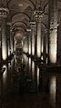 Vista showing the reused Roman columns and capitals in the Basilica Cistern