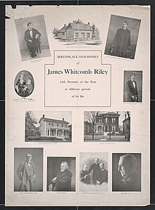 Portraits of the poet at different periods James Whitcomb Riley