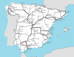 A Córdoba–Málaga-vasútvonal útvonala