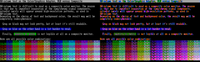 モニター（左）とテレビで制作された640×200の表示