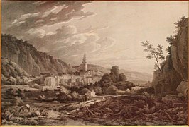 Vue de Digne prise des abords de Notre Dame du bourg : tableau réalisé vers 1800, visible au Musée Gassendi.