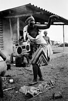 San woman in Namibia (1984 photograph)