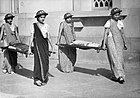 Indian women training for Air Raid Precautions (ARP) duties in Bombay in year 1942 CE.