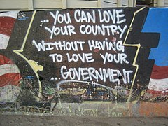 Anti-governmental graffiti in Bolinas, California