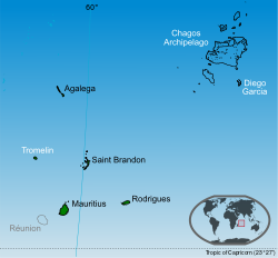 Location of the Crown Colony of Mauritius