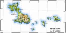 Kaart van Mercuryeilanden