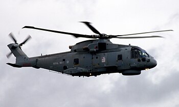 AgustaWestland AW101 Merlin showing BERP rotor with distinctive blade tip profile