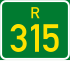 Regional route R315 shield