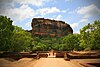 The Sigiriya rock and surrounding gardens