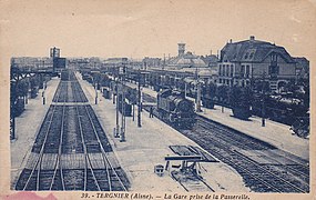 La estación ferroviaria de Tergnier antes de la I Guerra Mundial.