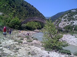 The bridge in the village of Vokopole on the Osum river