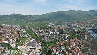 View towards Koševo Stadium and north east hills
