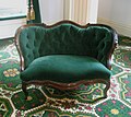 Rococo Revival Settee (c. 1859), by Blake & Davenport, Vermont Statehouse, Montpelier, Vermont.
