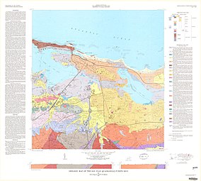 1977 Geologic Map of San Juan Quadrangle, showing San Juan Antiguo, Santurce and other northern barrios of San Juan