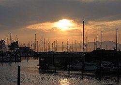 The Berkeley Marina during sunset