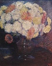 Chrysanthèmes blanches dans un vase, 1898.