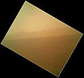 Curiosity's first color image of the Martian landscape, taken by MAHLI (6 August 2012)