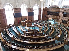 Folketinget chamber in Christiansborg Palace in 2018