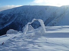 Les hauts de la Schlucht en hiver, vue sur le Hohneck.