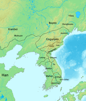 Ancient map of Korea