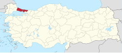 Location of Istanbul Metropolitan Municipality in Turkey
