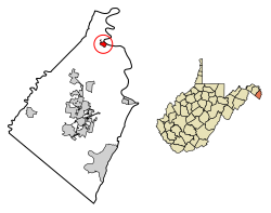 Location of Shepherdstown in Jefferson County, West Virginia.