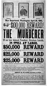 John Wilkes Booth wanted poster at Index (typography), author unknown (edited by Childzy)