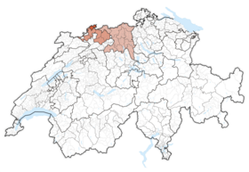 Localisation de Suisse du Nord-Ouest