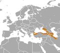 Aire de répartition de la Taupe du Levant