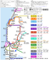 Bus network map of Murakami City