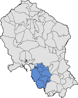 Location of Campiña Sur in the province of Córdoba.