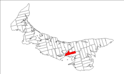 Map of Prince Edward Island highlighting Lot 48