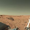 Image 41Viking 1, the first of two spacecraft sent to Mars, takes this picture of the landing site in Chryse Planitia (1978) (from 1970s)