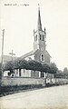 Muel : l'église paroissiale Notre-Dame de l'Assomption vers 1925 (carte postale).