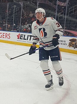 Photographie couleur d'un joueur de hockey sur glace